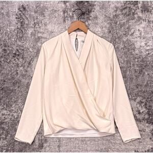 New MM LaFleur Top XS Womens Antoinette Blouse Soft Weave Cross Front